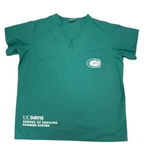 UC Davis School of Medicine Summer Scrubs Green Top Size Large Unisex Aggies